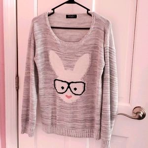 Gray bunny sweater